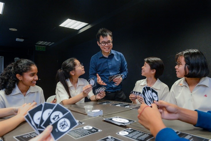 Playing our Joy Luck Club card game promotes collaborative learning, while igniting students’ curiosity and creativity with Mr Ow Yeong.