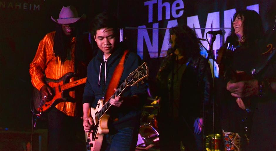 Alex Kalino Hooi Jun Yi (2nd from left) at the 2020 Winter National Association of Music Merchants (NAMM).