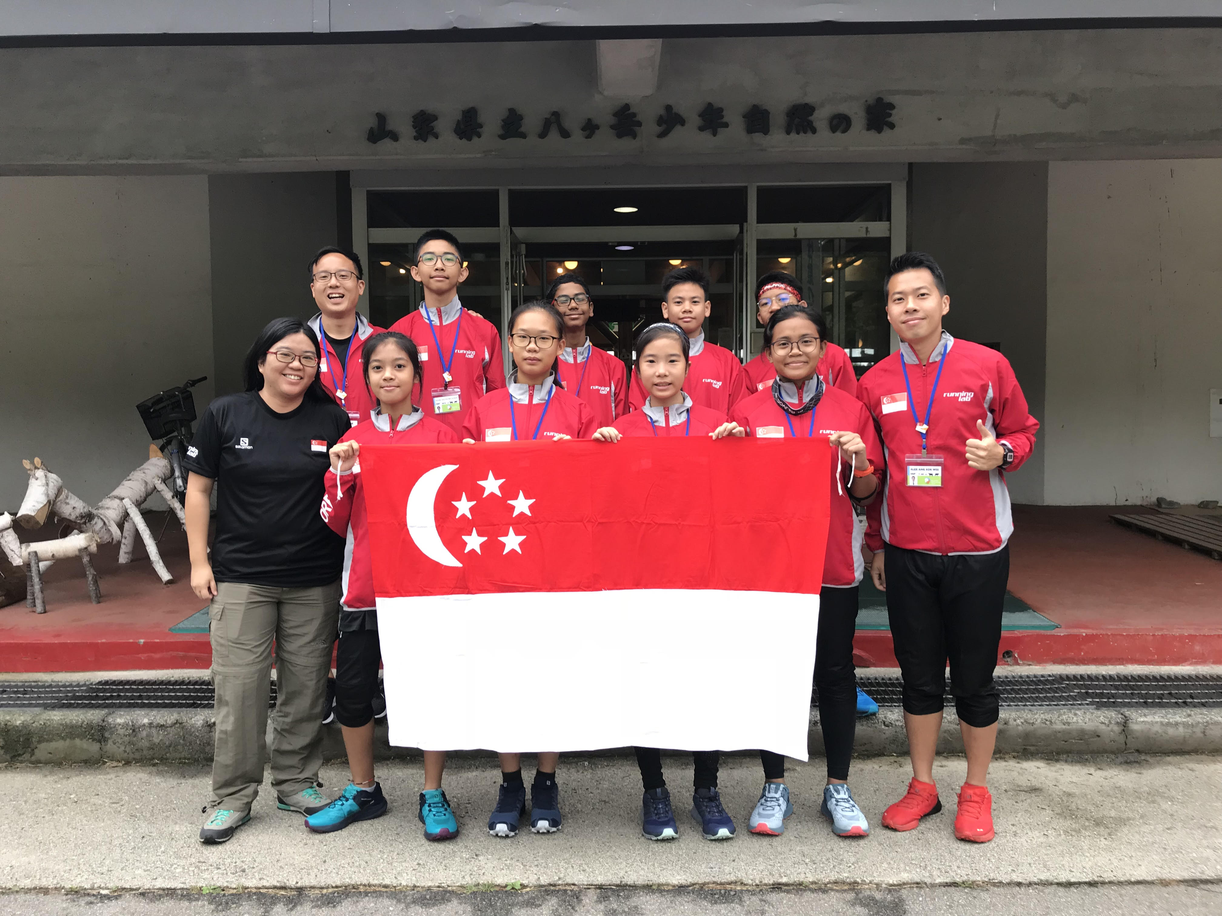 Mr Alex Ang (far right) with his students at the 3rd Asian Junior and Youth Orienteering Championships, held in Japan last year. (Photo taken before COVID-19.)