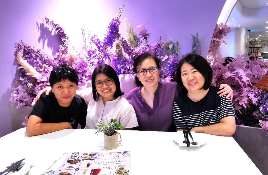 Ms Loh (second from right) and her three friends share more in common than just firstborn boys.