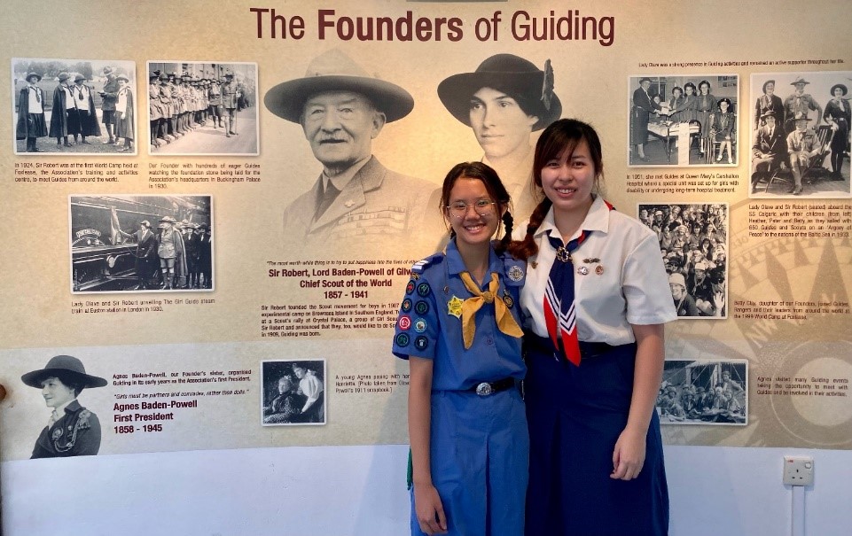 Ivy  (left) and her teacher, Ms Soh, when she was in Tampines Secondary School. Ivy continues to volunteer today, a passion she picked up during her years as a Guide.