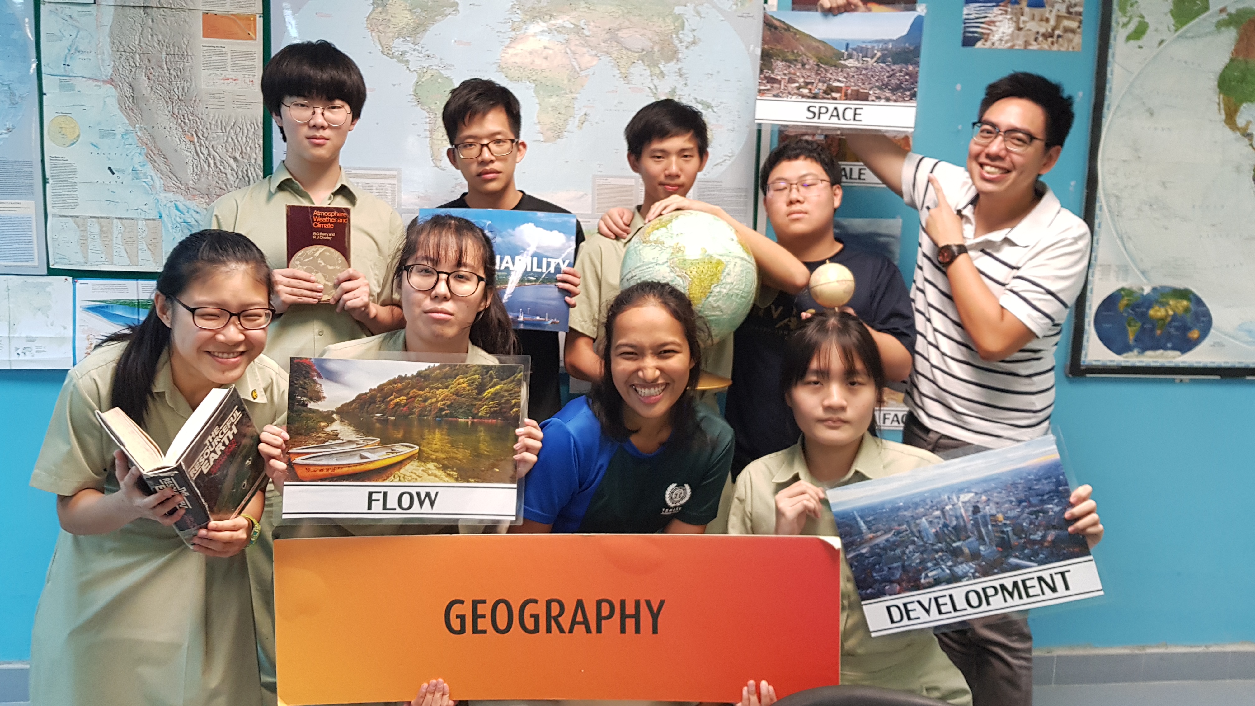 Mr Jared Wong shows his students that the lessons of Geography are part of everyday life. (Photo taken before COVID-19.)