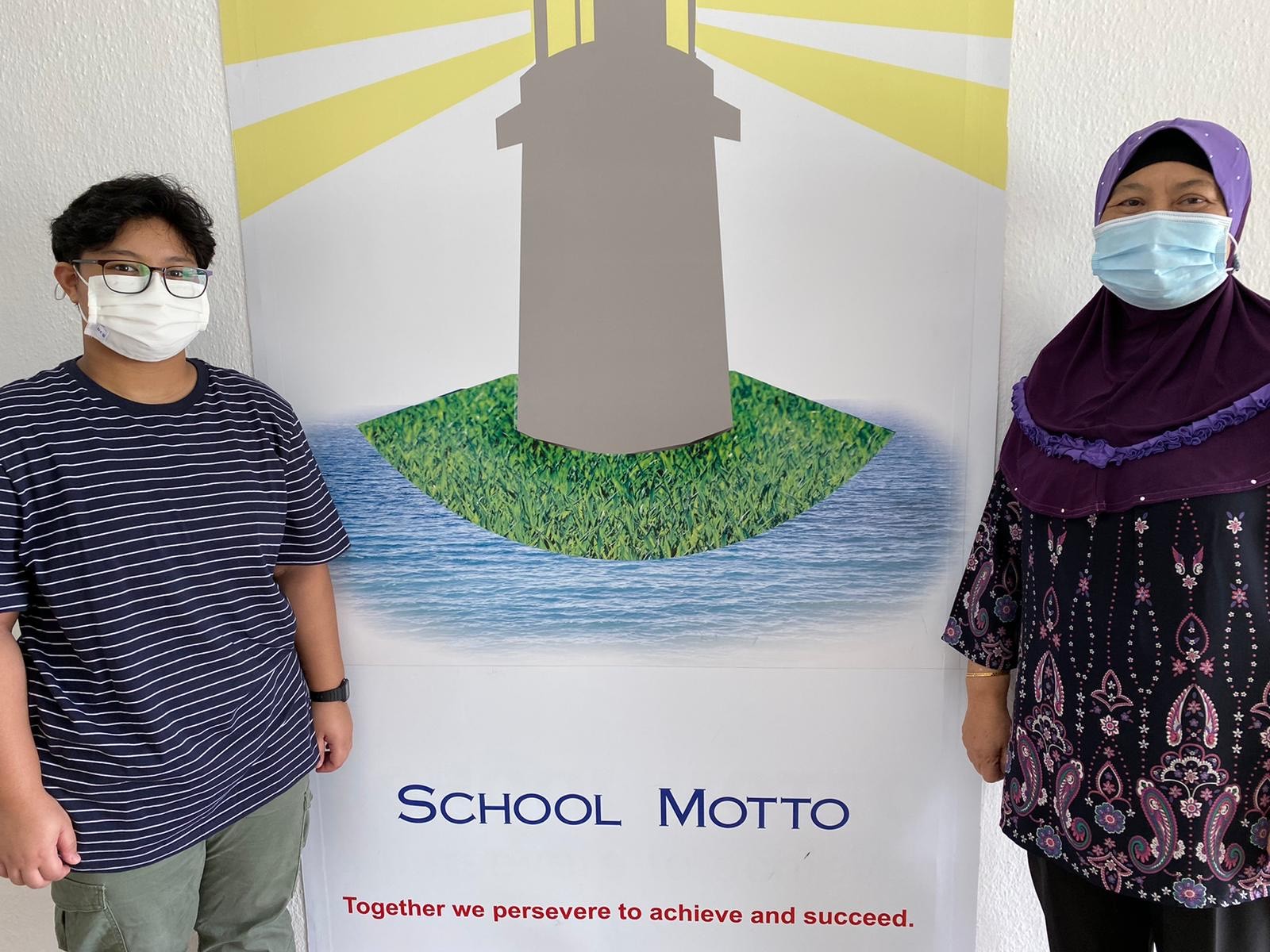 Mrs Ismail Noraini (right) and Ummi Yasserah (left) at Lighthouse School. (Photo taken in strict accordance with safety and hygiene guidelines.)