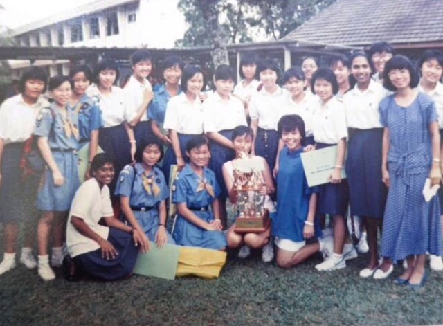Mdm Angela Ow (far right) was the first female principal of Serangoon Gardens Secondary School. 
