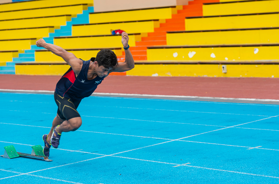 Pavin picked up Track and Field in his PFP year and has since been sprinting forward – in both sports and studies. (Photo credit: Nanyang Polytechnic)