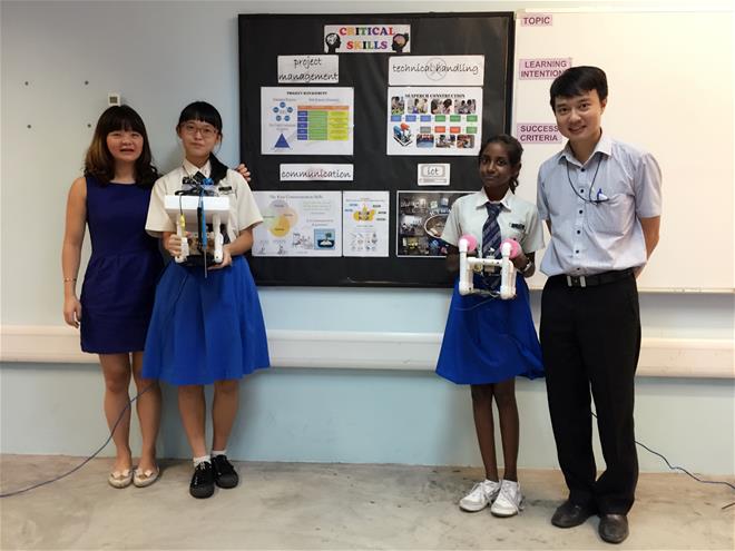 Sherrin (right) and Ying Jie (left) get to dive deep into robotics as part of the school’s Applied Learning Programme.

Photo credit: Regent Secondary School
