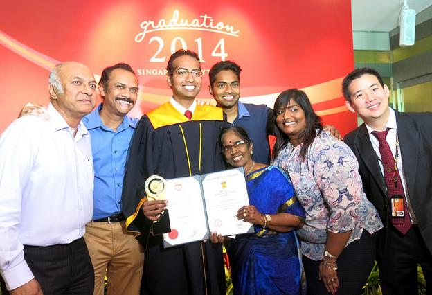 Singapore Polytechnic graduand, Divesh Singaraju, 21, was grateful for the support of his family and lecturers.